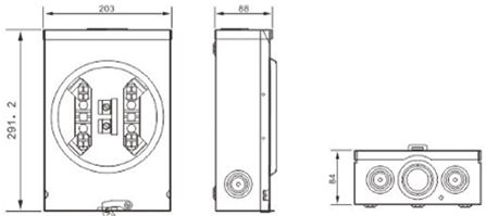MT-125S Series Meter Socket Drawing 1